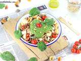 Salade de Conchiglioni au Pesto d'Epinards {Express et Délicieux}, Tomates et Tomme de Chèvre
