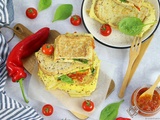 Sandwich Omelette {Chutney de Tomates Cerises, Epinards et Brie}