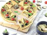 Tarte Couronne au Caviar d'Aubergine, Tomates, Olives et Feta