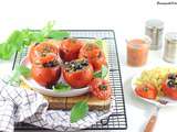Tomates Farcies Basilic, Olives et Mozzarella {Recette Végétarienne}