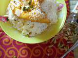 Khir (riz au lait indien) et mangues caramélisées