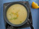 Soupe de poireaux au citron et au curry doux