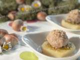 Bouchées de rillettes de canard sur lit de pomme de terre… aussitôt vues aussitôt dégustées