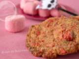 Cookies aux pralines roses, amandes et chocolat blanc… La  vie en rose