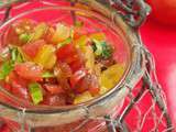 Salade de lentilles et tartare de tomates tricolores… un peu de fantaisie au menu