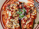 Aubergines à la grecque, féta et origan