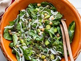 Salade d’épinards aux pois chiches et concombre
