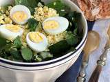 Salade de cresson aux œufs et sa vinaigrette moutardée