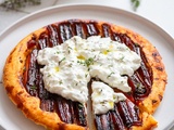 Tatin de carottes, thym et burrata crémeuse