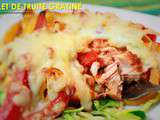 Filet de truite GRATINÉ : sauce « enragée » et spaghetti de zucchini