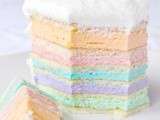 Rainbow cake inverse rainbow facile gateau arc en ciel cmqf