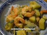 Crevettes et courgettes au curry