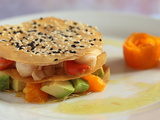 Millefeuille st jacques avocat et mandarines vinaigrette mandarine