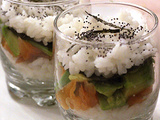 Sushis destructurés en verrines
