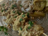 Brochettes de poulet coco / cacahuètes / curry