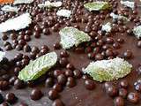 Tarte menthe / chocolat et ses feuilles de menthe cristallisées