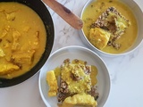 Filet de poisson (lieu-cabillaud) coco, curry et gingembre
