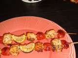 Brochette saumon, citron et tomates cerise