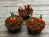 Cupcakes carottes et lapins de Pâques