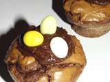 Mini-brownies au chocolat coeur praliné de Pâques