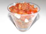 Verrine de taboulé de quinoa aux tomates et à la mozzarella