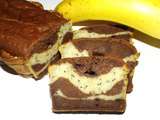Cake marbré banane, chocolat et spiruline