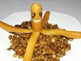 Knacki pieuvre d’Halloween et lentilles
