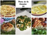 Menu de la semaine 16 : 7 recettes salées + 2 idées de dessert