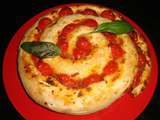 Pizza spirale (poivrons, tomates cerises et basilic)