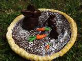 Tarte au chocolat de Pâques et ses lapins en chocolat façon « crunch »