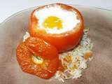 Tomate farcie à la ratatouille et à l’œuf