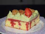 Gâteau fraise-citron vert façon poke cake