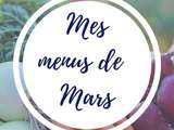 Menus du mois de mars