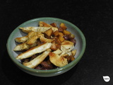 Aiguillettes de poulet, pomme, raisin