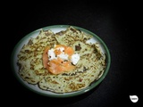 Crêpe de pomme de terre au lait ribot et crème à la truite fumée