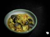 Curry aubergine, courgette, patate douce, mogettes
