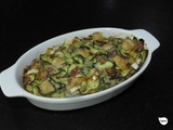 Gâteau de courgettes au jambon, fromage de chèvre et herbes