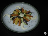 Salade de lentilles et autres légumes, sauce crémeuse aux haricots blancs