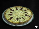 Tarte petits pois, magrets fumés, bûche de chèvre