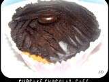 Cupcake café-chocolat coeur de chocolat