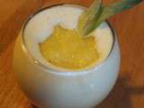 Crème de mascarpone et coulis d'ananas-mangue