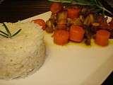 Filet mignon de veau aux champignons et carottes