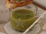 Velouté Petits Pois, Fenouil et Toast de Foie de Morue fumé