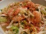 Nouilles et grosses crevettes parfumées au curry thaï, young galanga et citronnelle : El Pollo chute mais prend ses marques