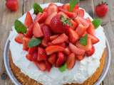 Chiffon cake gourmand à la crème et aux fraises