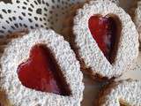 Biscuits lunettes coeur fraise ou praliné