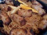 Chinese noodles piquantes aux nems