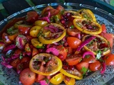 Salade de tomates cerise au citron rôti et grenade