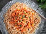 Spaghetti bolognaise végétale aux lentilles