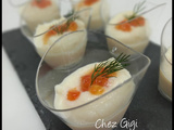 Verrine crème de chou fleur - oeuf saumon